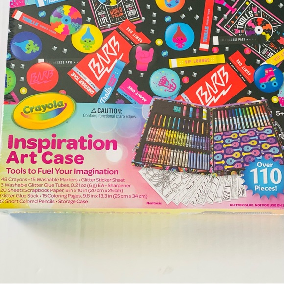Crayola Trolls Kids World Tour Inspiration Art Case Drawing Set Girls - Picture 9 of 10